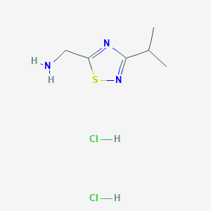 molecular formula C6H13Cl2N3S B2690798 (3-Propan-2-yl-1,2,4-thiadiazol-5-yl)methanamine;dihydrochloride CAS No. 2580240-49-7
