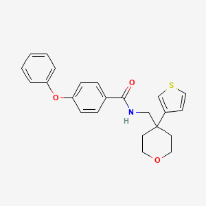 4-phenoxy-N-{[4-(thiophen-3-yl)oxan-4-yl]methyl}benzamide