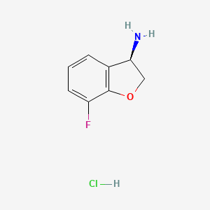 molecular formula C8H9ClFNO B2690802 (3R)-7-Fluoro-2,3-dihydro-1-benzofuran-3-amine hydrochloride CAS No. 2102410-16-0