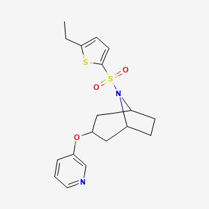 (1R,5S)-8-((5-ethylthiophen-2-yl)sulfonyl)-3-(pyridin-3-yloxy)-8-azabicyclo[3.2.1]octane