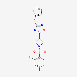5-(1-((2,4-Difluorophenyl)sulfonyl)azetidin-3-yl)-3-(thiophen-2-ylmethyl)-1,2,4-oxadiazole