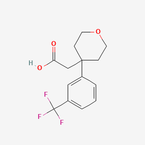 molecular formula C14H15F3O3 B2690818 2-{4-[3-(Trifluoromethyl)phenyl]oxan-4-yl}acetic acid CAS No. 1439900-35-2