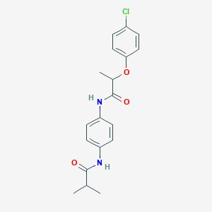 molecular formula C19H21ClN2O3 B269082 2-(4-chlorophenoxy)-N-[4-(isobutyrylamino)phenyl]propanamide 