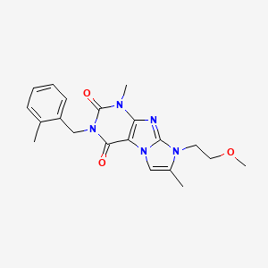 molecular formula C20H23N5O3 B2690821 6-(2-甲氧乙基)-4,7-二甲基-2-[(2-甲基苯基)甲基]嘌呤[7,8-a]咪唑-1,3-二酮 CAS No. 887465-02-3