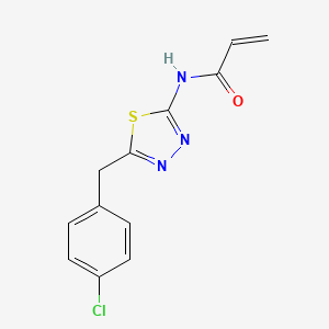 molecular formula C12H10ClN3OS B2690822 N-[5-[(4-Chlorophenyl)methyl]-1,3,4-thiadiazol-2-yl]prop-2-enamide CAS No. 2305504-66-7