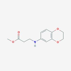 molecular formula C12H15NO4 B2690825 3-(2,3-Dihydro-benzo[1,4]dioxin-6-ylamino)-propionic acid methyl ester CAS No. 462068-48-0