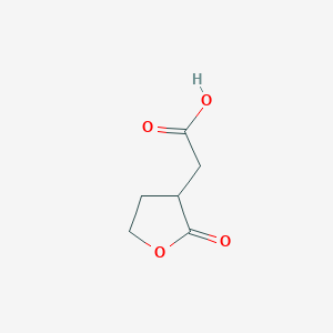 molecular formula C6H8O4 B2690828 2-(2-Oxooxolan-3-yl)acetic acid CAS No. 13281-16-8