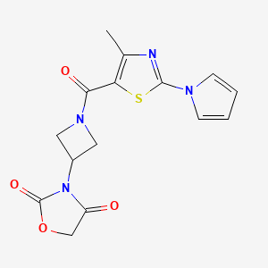 3-{1-[4-methyl-2-(1H-pyrrol-1-yl)-1,3-thiazole-5-carbonyl]azetidin-3-yl}-1,3-oxazolidine-2,4-dione