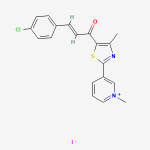 3-{5-[(E)-3-(4-chlorophenyl)-2-propenoyl]-4-methyl-1,3-thiazol-2-yl}-1-methylpyridinium iodide