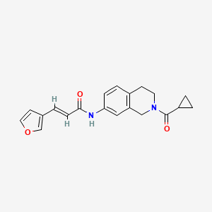 molecular formula C20H20N2O3 B2690840 (E)-N-(2-(cyclopropanecarbonyl)-1,2,3,4-tetrahydroisoquinolin-7-yl)-3-(furan-3-yl)acrylamide CAS No. 1448139-48-7