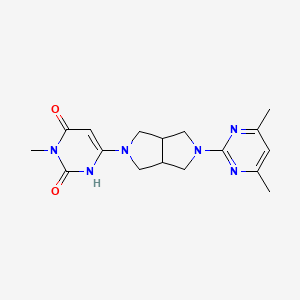 molecular formula C17H22N6O2 B2690842 6-[5-(4,6-Dimethylpyrimidin-2-yl)-1,3,3a,4,6,6a-hexahydropyrrolo[3,4-c]pyrrol-2-yl]-3-methyl-1H-pyrimidine-2,4-dione CAS No. 2415620-86-7