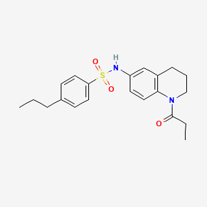 molecular formula C21H26N2O3S B2690855 N-(1-丙酰基-1,2,3,4-四氢喹啉-6-基)-4-丙基苯磺酰胺 CAS No. 953938-58-4