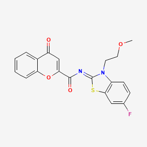 molecular formula C20H15FN2O4S B2690861 (Z)-N-(6-fluoro-3-(2-methoxyethyl)benzo[d]thiazol-2(3H)-ylidene)-4-oxo-4H-chromene-2-carboxamide CAS No. 864976-46-5