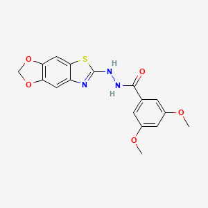 molecular formula C17H15N3O5S B2690862 N'-([1,3]dioxolo[4,5-f][1,3]benzothiazol-6-yl)-3,5-dimethoxybenzohydrazide CAS No. 851988-56-2