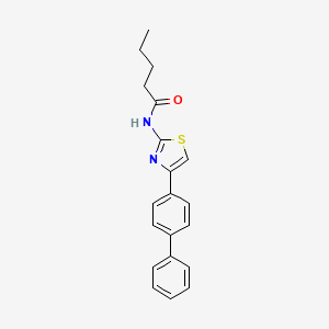 molecular formula C20H20N2OS B2690868 N-(4-([1,1'-联苯]-4-基)噻唑-2-基)戊酰胺 CAS No. 387883-09-2