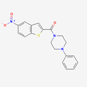molecular formula C19H17N3O3S B2690869 (5-Nitro-1-benzothiophen-2-yl)-(4-phenylpiperazin-1-yl)methanone CAS No. 361167-81-9