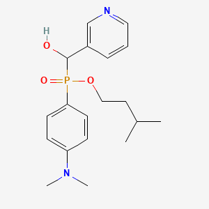 molecular formula C19H27N2O3P B2690874 Isopentyl (4-(dimethylamino)phenyl)(hydroxy(pyridin-3-yl)methyl)phosphinate CAS No. 503432-49-3