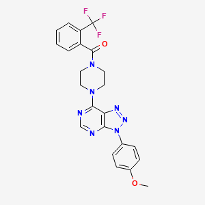 molecular formula C23H20F3N7O2 B2690891 (4-(3-(4-甲氧基苯基)-3H-[1,2,3]三唑并[4,5-d]嘧啶-7-基)哌嗪-1-基)(2-(三氟甲基)苯基)甲酮 CAS No. 920372-58-3