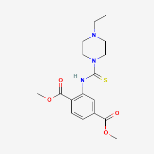 molecular formula C17H23N3O4S B2690896 Dimethyl 2-{[(4-ethylpiperazin-1-yl)carbonothioyl]amino}terephthalate CAS No. 892271-70-4