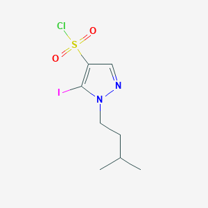 molecular formula C8H12ClIN2O2S B2690898 5-Iodo-1-(3-methylbutyl)pyrazole-4-sulfonyl chloride CAS No. 1946812-65-2