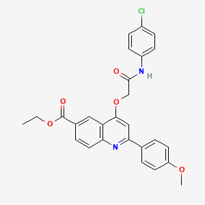 molecular formula C27H23ClN2O5 B2690902 ethyl 4-{[(4-chlorophenyl)carbamoyl]methoxy}-2-(4-methoxyphenyl)quinoline-6-carboxylate CAS No. 1114646-59-1