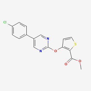 molecular formula C16H11ClN2O3S B2690903 Methyl 3-{[5-(4-chlorophenyl)-2-pyrimidinyl]oxy}-2-thiophenecarboxylate CAS No. 478029-22-0