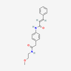 molecular formula C20H22N2O3 B2690910 N-(4-(2-((2-甲氧基乙基)氨基)-2-氧代乙基)苯基)肉桂酰胺 CAS No. 1207061-68-4