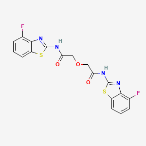 molecular formula C18H12F2N4O3S2 B2690912 N-(4-fluoro-1,3-benzothiazol-2-yl)-2-[2-[(4-fluoro-1,3-benzothiazol-2-yl)amino]-2-oxoethoxy]acetamide CAS No. 868368-83-6