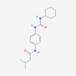 molecular formula C18H27N3O2 B269092 N-(4-{[(cyclohexylamino)carbonyl]amino}phenyl)-3-methylbutanamide 