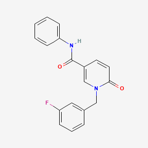 molecular formula C19H15FN2O2 B2690920 1-(3-fluorobenzyl)-6-oxo-N-phenyl-1,6-dihydropyridine-3-carboxamide CAS No. 1004256-58-9