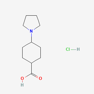 molecular formula C11H20ClNO2 B2690930 trans-4-(1-Pyrrolidinyl)cyclohexanecarboxylate hydrochloride CAS No. 2379986-71-5