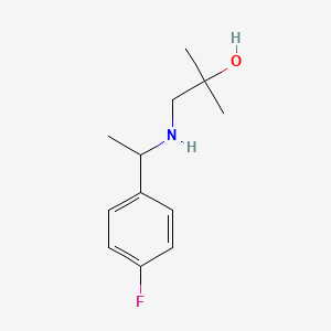 molecular formula C12H18FNO B2690932 1-{[1-(4-Fluorophenyl)ethyl]amino}-2-methylpropan-2-ol CAS No. 1249614-65-0