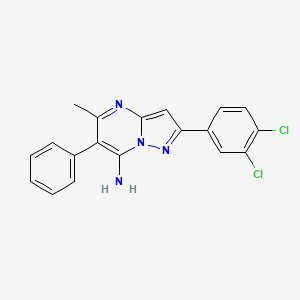 molecular formula C19H14Cl2N4 B2690934 2-(3,4-Dichlorophenyl)-5-methyl-6-phenylpyrazolo[1,5-a]pyrimidin-7-amine CAS No. 691868-54-9
