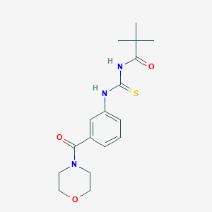 molecular formula C17H23N3O3S B269095 2,2-dimethyl-N-{[3-(morpholin-4-ylcarbonyl)phenyl]carbamothioyl}propanamide 