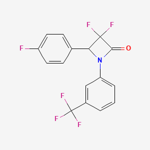 molecular formula C16H9F6NO B2691012 3,3-二氟-4-(4-氟苯基)-1-[3-(三氟甲基)苯基]氮杂环丁烷-2-酮 CAS No. 326617-09-8
