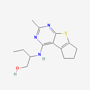 B2691015 2-((2-methyl-6,7-dihydro-5H-cyclopenta[4,5]thieno[2,3-d]pyrimidin-4-yl)amino)butan-1-ol CAS No. 315694-17-8