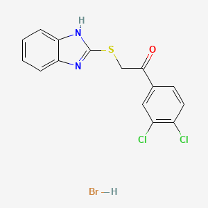 B2691019 2-((1H-benzo[d]imidazol-2-yl)thio)-1-(3,4-dichlorophenyl)ethanone hydrobromide CAS No. 219917-23-4