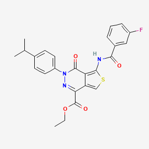B2691022 Ethyl 5-(3-fluorobenzamido)-3-(4-isopropylphenyl)-4-oxo-3,4-dihydrothieno[3,4-d]pyridazine-1-carboxylate CAS No. 888457-81-6