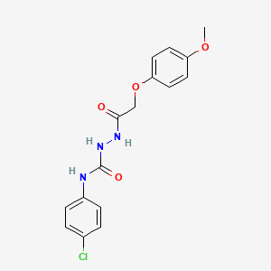 molecular formula C16H16ClN3O4 B2691026 N-(4-chlorophenyl)-2-[2-(4-methoxyphenoxy)acetyl]-1-hydrazinecarboxamide CAS No. 648915-34-8