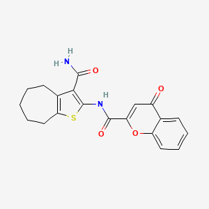 N-(3-carbamoyl-5,6,7,8-tetrahydro-4H-cyclohepta[b]thiophen-2-yl)-4-oxochromene-2-carboxamide