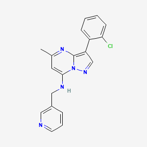 molecular formula C19H16ClN5 B2691043 3-(2-chlorophenyl)-5-methyl-N-(pyridin-3-ylmethyl)pyrazolo[1,5-a]pyrimidin-7-amine CAS No. 900873-44-1