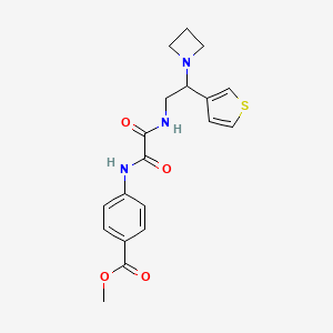molecular formula C19H21N3O4S B2691045 Methyl 4-(2-((2-(azetidin-1-yl)-2-(thiophen-3-yl)ethyl)amino)-2-oxoacetamido)benzoate CAS No. 2034449-61-9