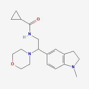 N-(2-(1-methylindolin-5-yl)-2-morpholinoethyl)cyclopropanecarboxamide