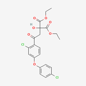 molecular formula C21H20Cl2O7 B2691057 Diethyl 2-{2-[2-chloro-4-(4-chlorophenoxy)phenyl]-2-oxoethyl}-2-hydroxymalonate CAS No. 400087-53-8