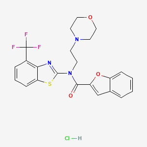 molecular formula C23H21ClF3N3O3S B2691065 N-(2-morpholinoethyl)-N-(4-(trifluoromethyl)benzo[d]thiazol-2-yl)benzofuran-2-carboxamide hydrochloride CAS No. 1421528-55-3