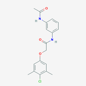 molecular formula C18H19ClN2O3 B269107 N-[3-(acetylamino)phenyl]-2-(4-chloro-3,5-dimethylphenoxy)acetamide 