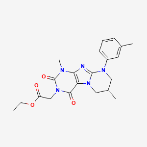 ethyl 2-[1,7-dimethyl-9-(3-methylphenyl)-2,4-dioxo-7,8-dihydro-6H-purino[7,8-a]pyrimidin-3-yl]acetate
