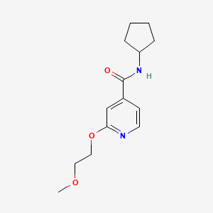 molecular formula C14H20N2O3 B2691075 N-环戊基-2-(2-甲氧基乙氧基)异噁唑甲酰胺 CAS No. 2034492-22-1