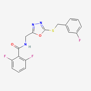 2,6-difluoro-N-((5-((3-fluorobenzyl)thio)-1,3,4-oxadiazol-2-yl)methyl)benzamide