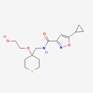 5-cyclopropyl-N-((4-(2-hydroxyethoxy)tetrahydro-2H-thiopyran-4-yl)methyl)isoxazole-3-carboxamide